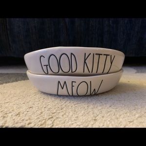 RAE DUNN - GOOD KITTY and MEOW Cat Food Dish